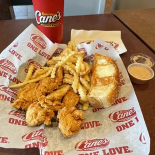 Chicken strips and fries