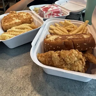 Three piece combo, chicken sandwich