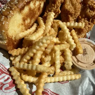 a basket of fried food