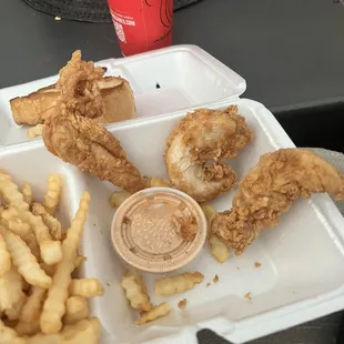 3 piece meal with the tiniest pieces of chicken. Most of it was just the extra fried chunks that have no chicken in it.