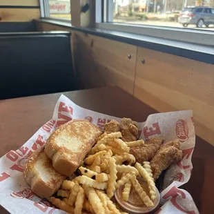 a basket of fried food