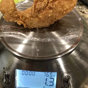 This is their bigger looking piece but it&apos;s just bread crumbs.