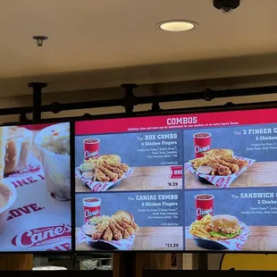 a menu for a fast food restaurant