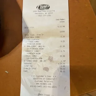 The receipt