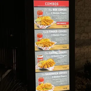Drive thru menu