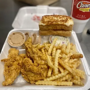 a chicken sandwich and fries