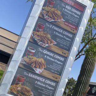 Drive-through menu.