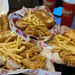 a tray of fried food