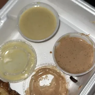 The regular sauce versus the disgusting yellow substance