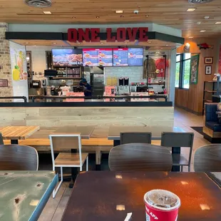 Front counter and off to the right..."Uh: do U really work here?"