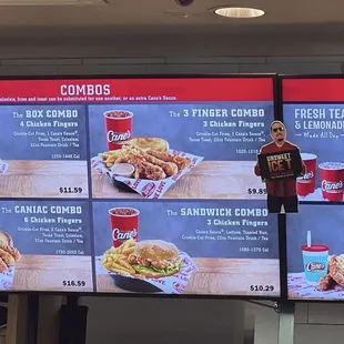 Very limited and basic menu. Everything is fried, no grilled chicken, no salads, no fresh fruit. This is the "idea" of food.