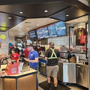 customers in a fast food restaurant