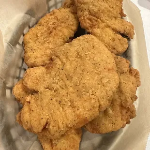 a basket of fried chicken