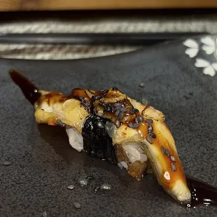 Eel with truffle oil, parmesan sauce