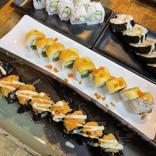 Chili Mango Roll Black Monster Roll Shrimp Tempura Roll