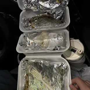 Food devoured but  4 Pieces Spicy Tuna on Crispy Rice 5 Pieces Gyoza Pot Stickers