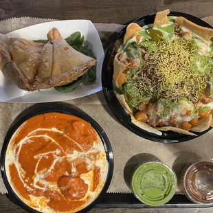 a tray of food