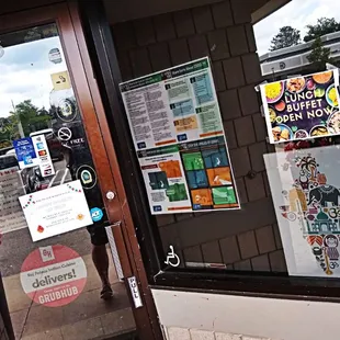 the entrance to the restaurant