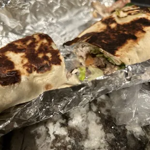 Mixed chick/beef shawarma wrap