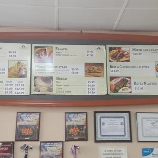 Wall menu