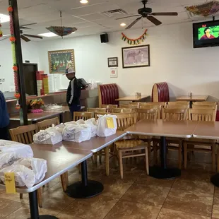 Dining room was closed in preparation for Diwali rush.