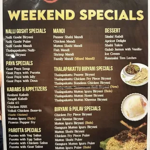 Weekend Specials