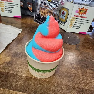 Mines strawberry vanilla soft serve