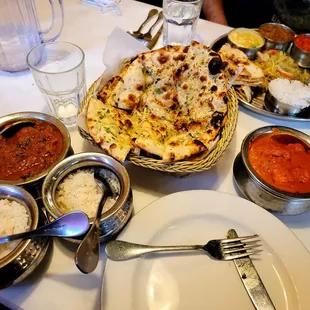a variety of indian food