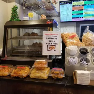 a display of baked goods