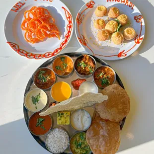 Rajwadi Platinum Thali pan Sev Puri Chaat Fresh Desi Ghee Jalebi