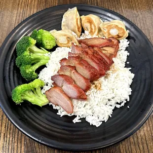 Char Siu (BBQ Pork) Lunch Combo (Soup Included but Shown Separately)