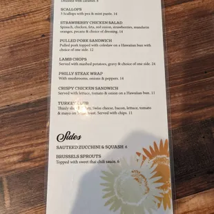 Summer 2022 menu