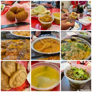 a variety of food items