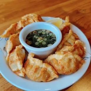 Crispy pork gyoza
