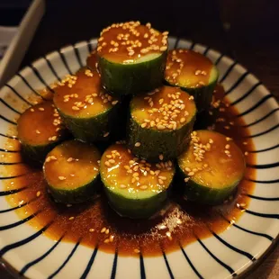 Cucumber Salad (with a little too much miso dressing).