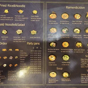 Back of menu as of 7/2024