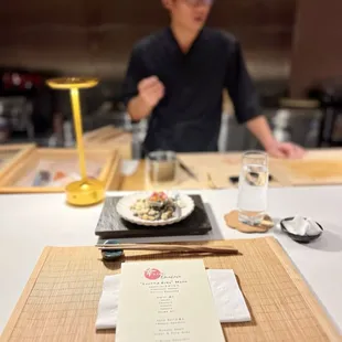 a man in a restaurant setting