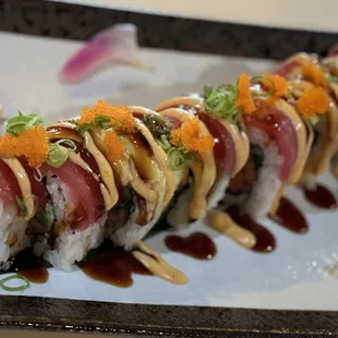 a roll of sushi