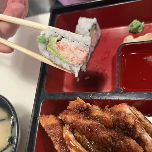 California Roll and Pork Katsu Bento