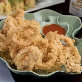Squid Rings with &quot; hot sauce or sweet &amp; sour on the side&quot;
