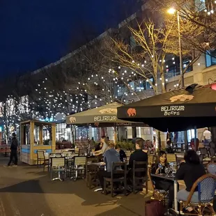 Raku is located inside the Bethesda Streetery. A section of Woodmont Avenue is closed for restaurants to setup outdoor seating.