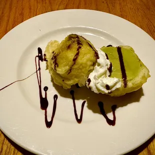 Green tea ice cream tempura