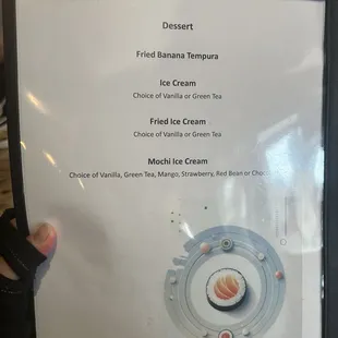 Dessert options for ayce