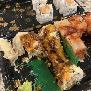 Various sushi rolls