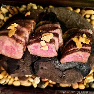 A5 Wagyu cooked on hot stone