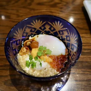Poached Egg with Uni and Ikura