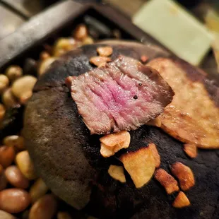 A5 Wagyu cooked on hot stone