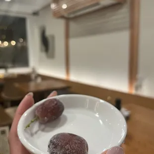 Frozen grapes for dessert!