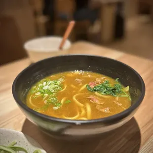 Curry udon with beef