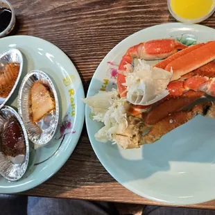 Crab legs and nigiri